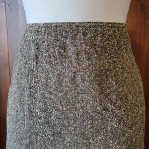 Vintage Kim Rogers Signature Women 12 Midi Skirt Confetti Tweed Academia Beige